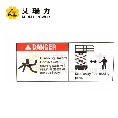 Decal Label Bahaya Hancurkan Hazard 44255 Untuk Genie